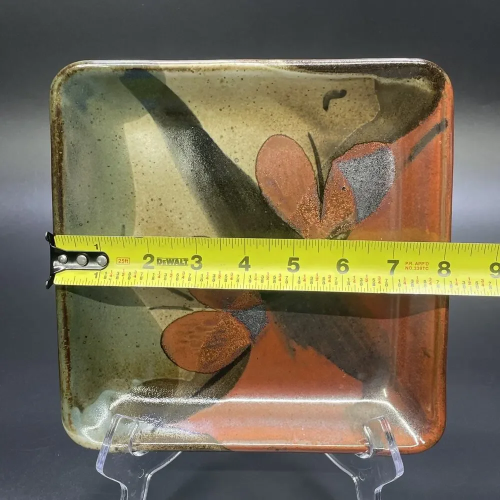 Vtg John Freimarck Studio Pottery Square 8